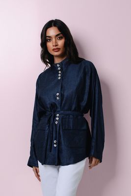 Safari Jacket in Denim Blue