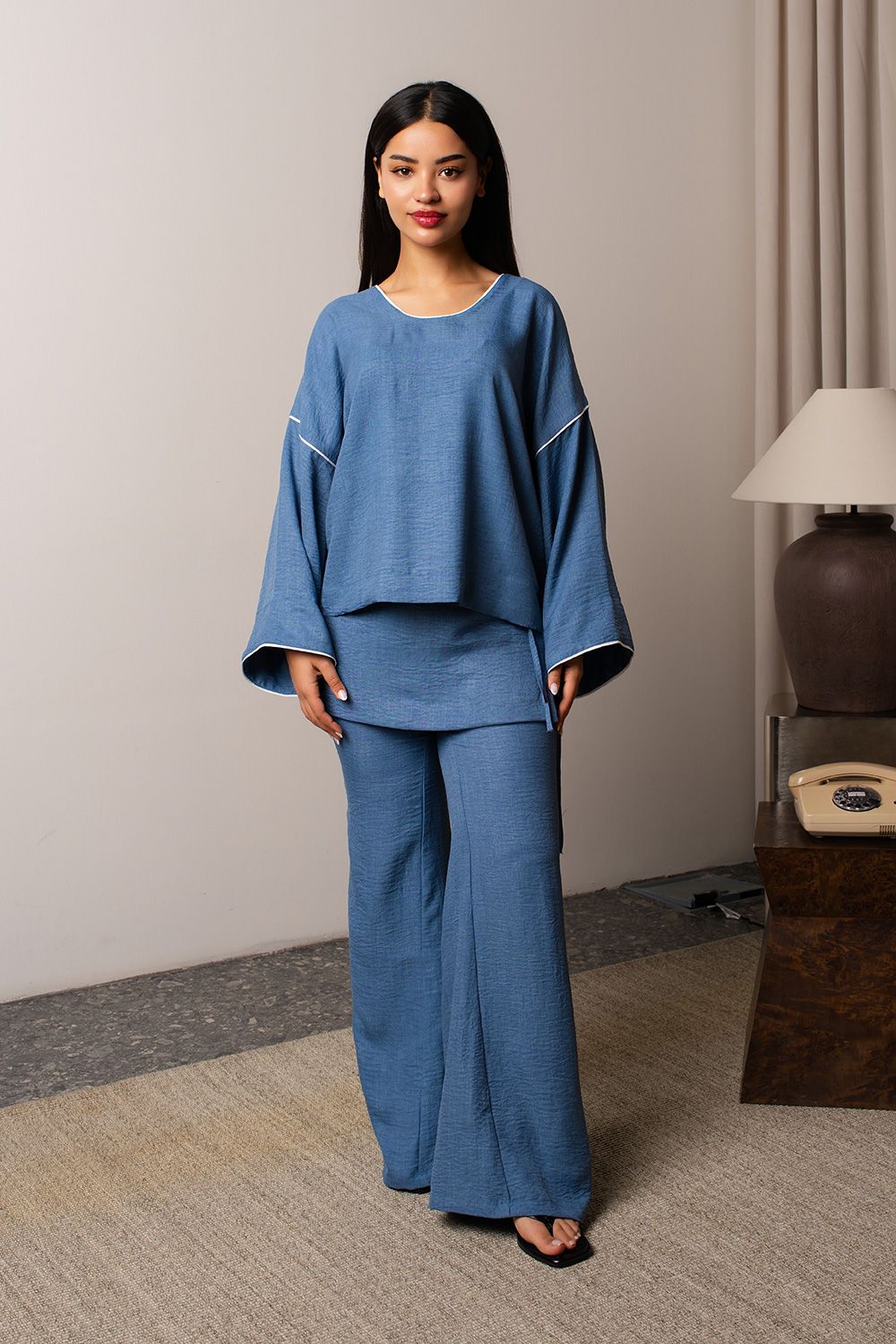 Skirt Pants Set (Cobalt Blue)