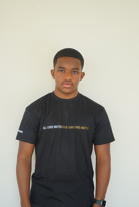 Black T-shirt (orange writing)
