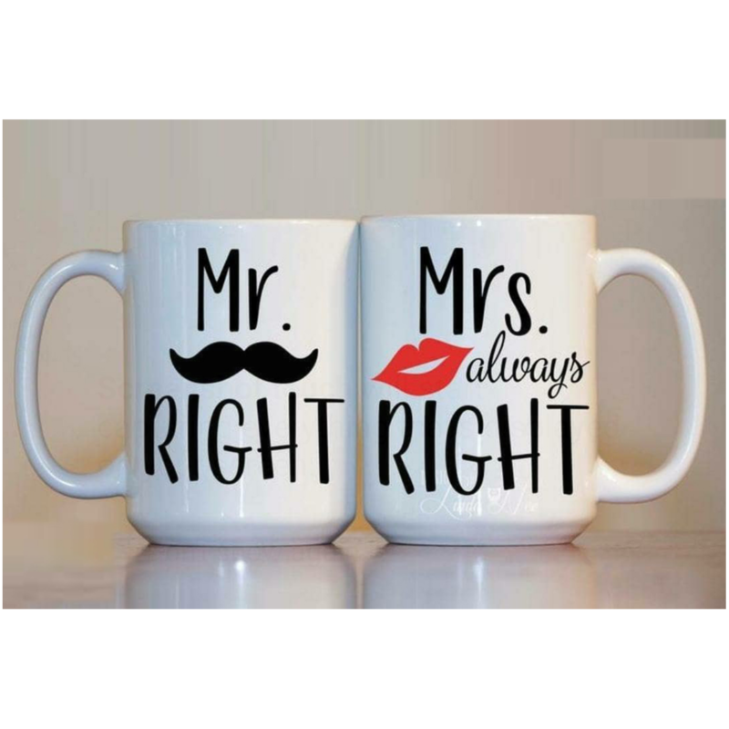 Mr Right &amp; Mrs. Always Right Couple Mugs
