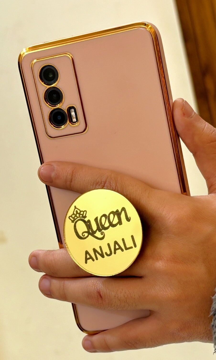 Customized Golden Mirror Phone Grip