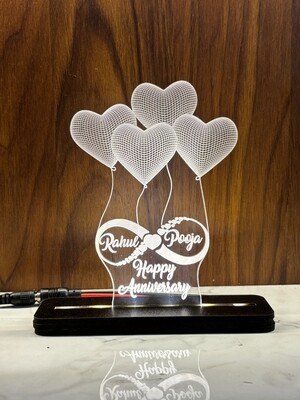 Led 4 Heart illusion Lamp | Best Gift for Anniversary 😍