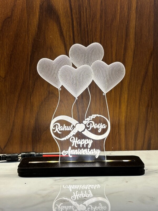 Led 4 Heart illusion Lamp | Best Gift for Anniversary π
