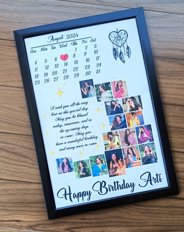 Glitter Effect 16 Photos Half Moon Trending Collage frame ( Cash on Delivery Available )
