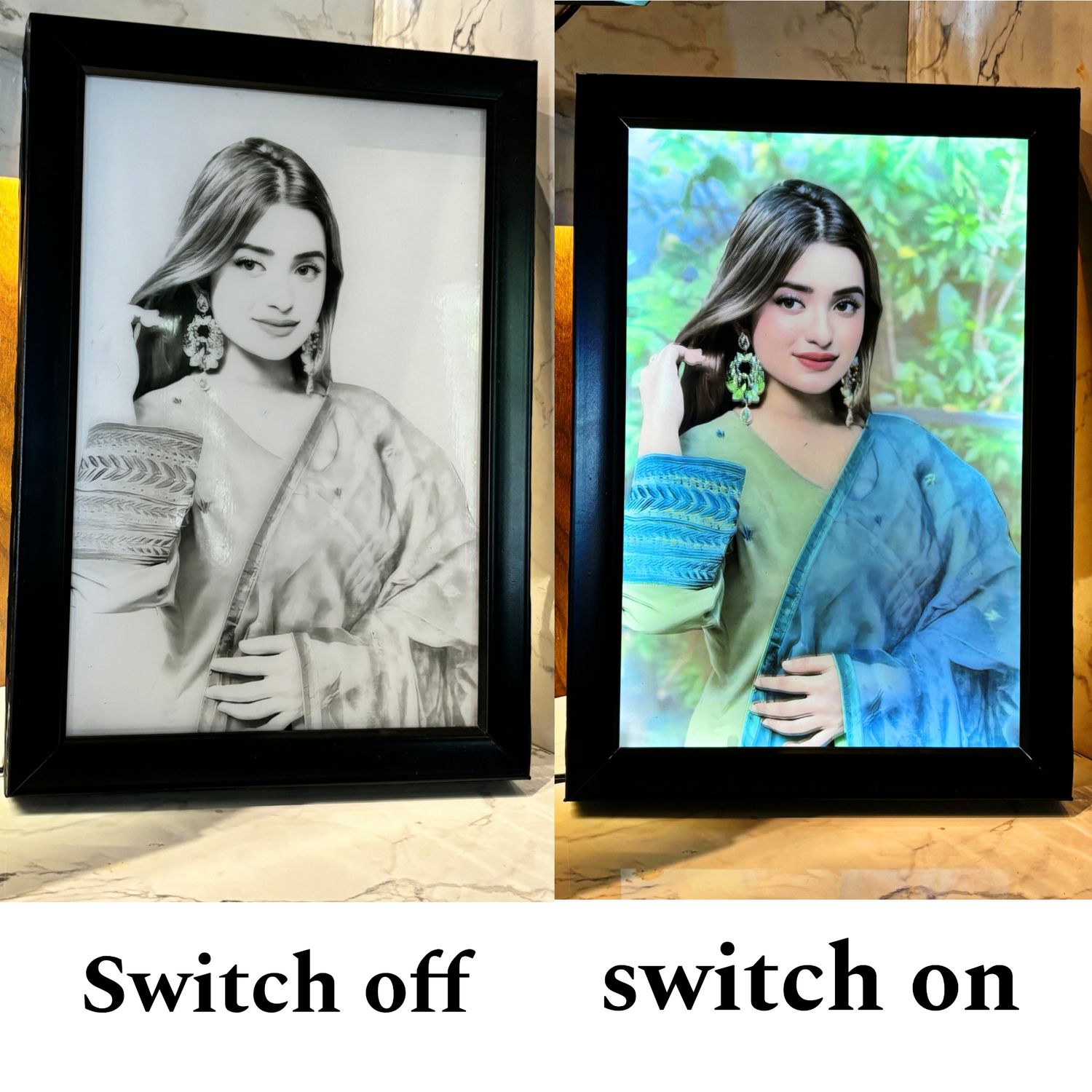 Colour Changing Photo Frame 😍 Black and white to Colour 4D Frame