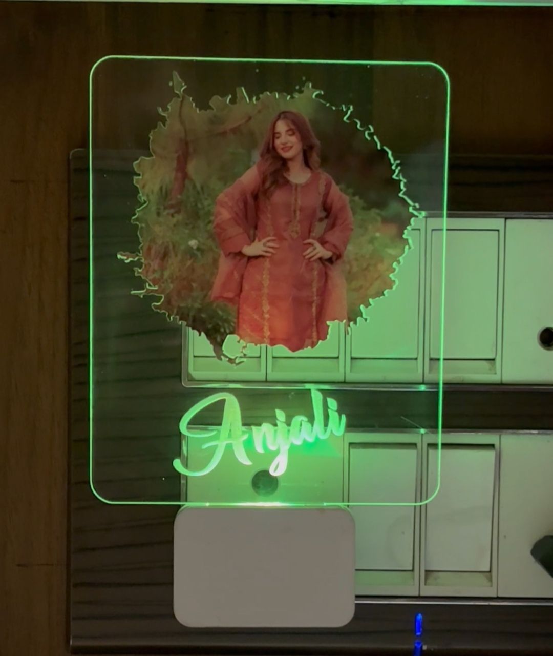 Multicolour Personalised Name Led Lamp Adapter with Picture | D13