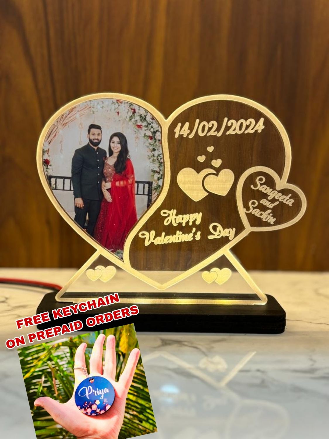 LED Illusion lamp heart with Picture ( Cash on delivery available 😍)