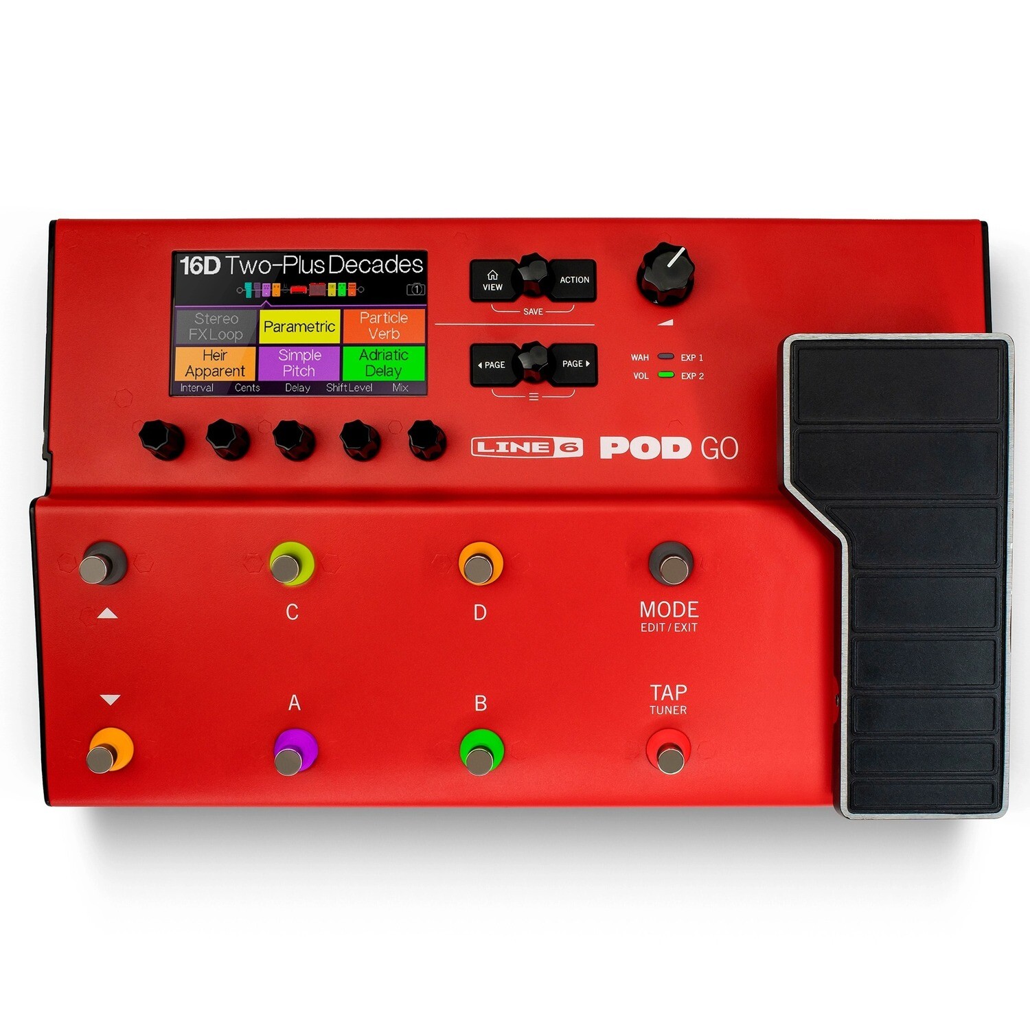 Line 6 POD GO Multieffects Floor Processor, Limited Edition Red