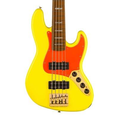 Fender MonoNeon Jazz Bass V 5-String Bass, Neon Yellow