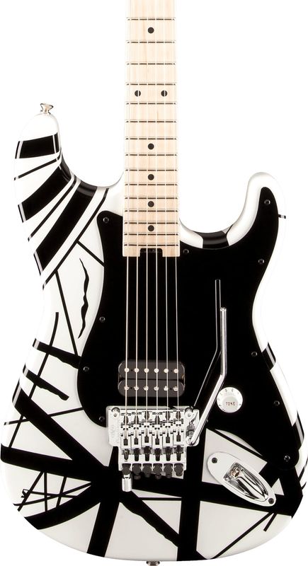 EVH Striped Series, White with Black Stripes