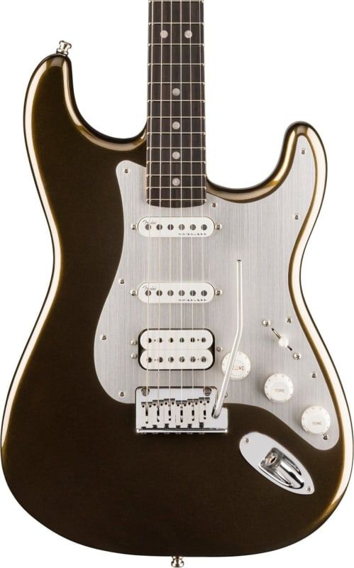 Fender American Ultra II Stratocaster HSS Ebony, Texas Tea