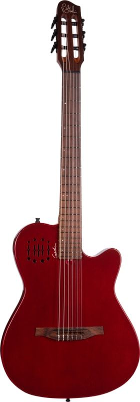 Godin Multiac Mundial Thinline Acoustic-Electric Classical, Aztek Red