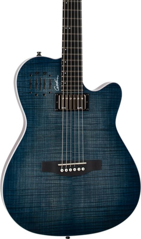 Godin A6 Ultra Thinline Acoustic-Electric, Denim Blue