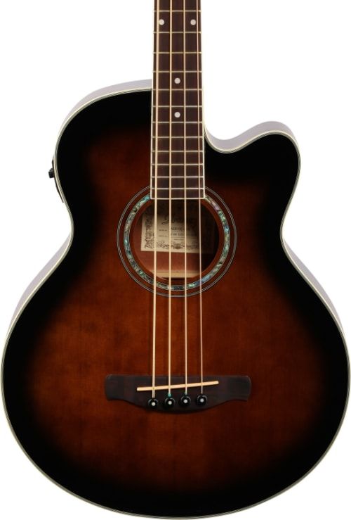 Ibanez AEB10E 4-String Acoustic-Electric Bass, Dark Violin Sunburst