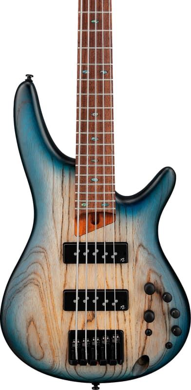 Ibanez SR605E 5-String Bass, Cosmic Blue Starburst Flat