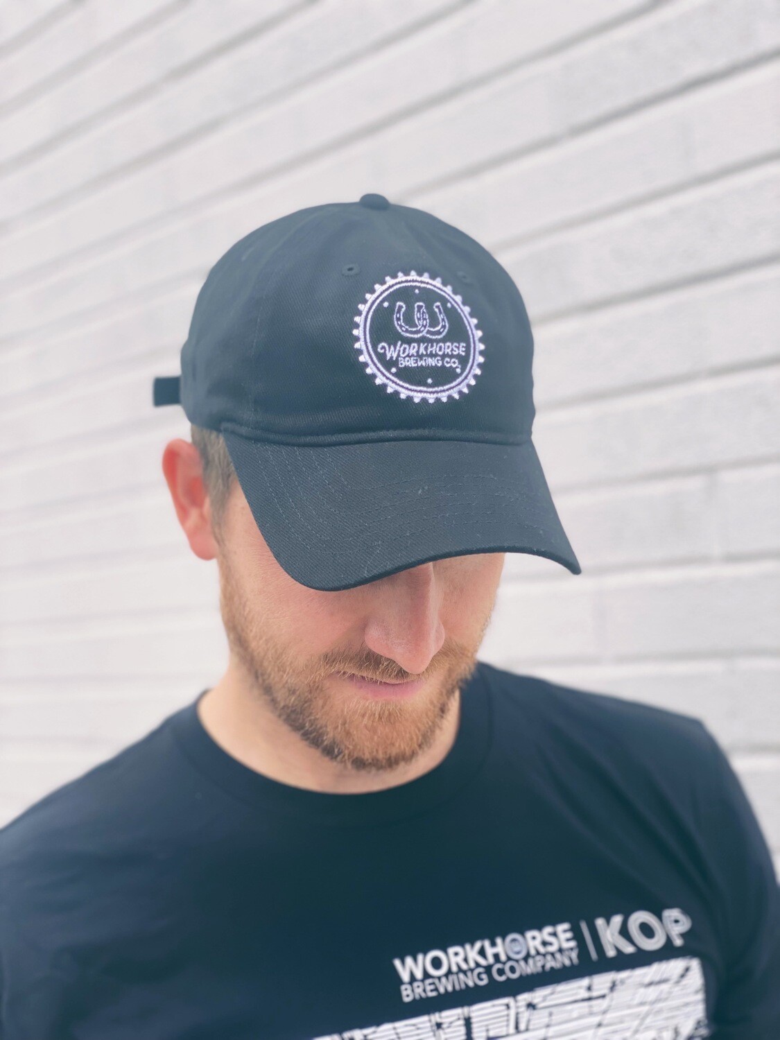 Black Dad Hat w/ White Gear Cap Logo