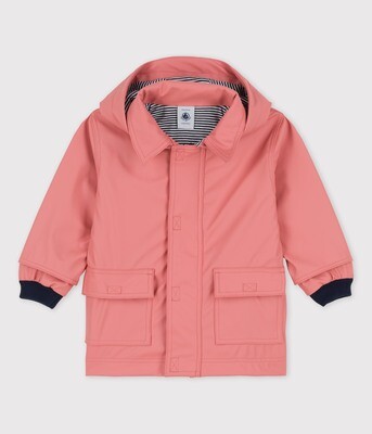 Girls Pink Hooded Rain Jacket