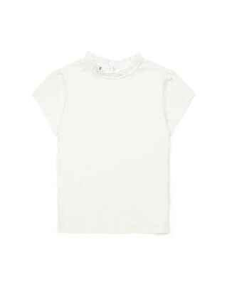 High-neck organic cotton girl's T-shirt