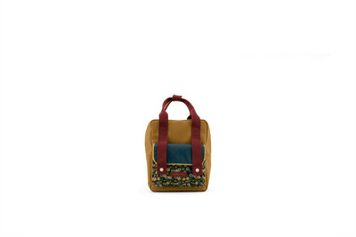 Backpack small, Golden, Inventor Green + Flowerfield Green