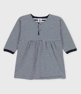 Baby Girl Striped Dress With Front Snaps