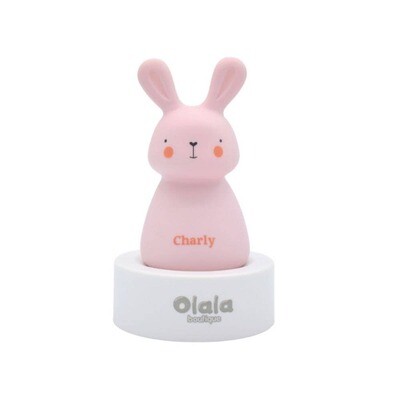 Charly Bunny Nightlight with charger base - Rose