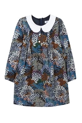 Dress-Navy with floral print
