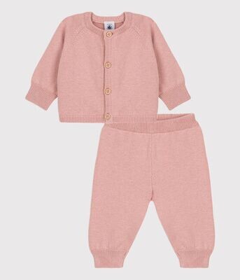Babies Knit 2-Piece Set-Pink