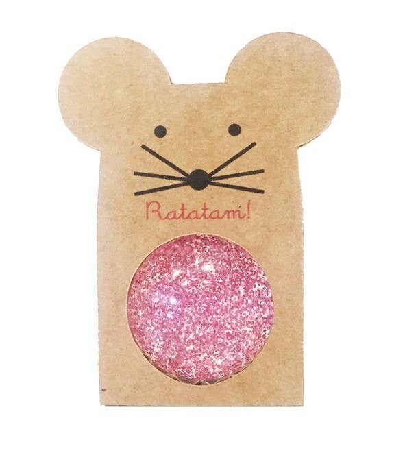 Pink Glitter Mouse Bouncing Ball 43mm