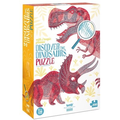 LONDJI Puzzle - Discover the Dinosaurs (200 pcs) - Magic Glasses