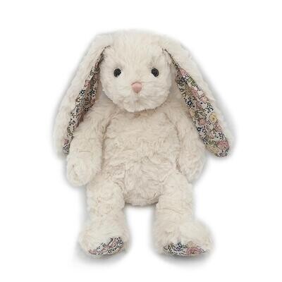 Cream Floral Bunny Plush Toy