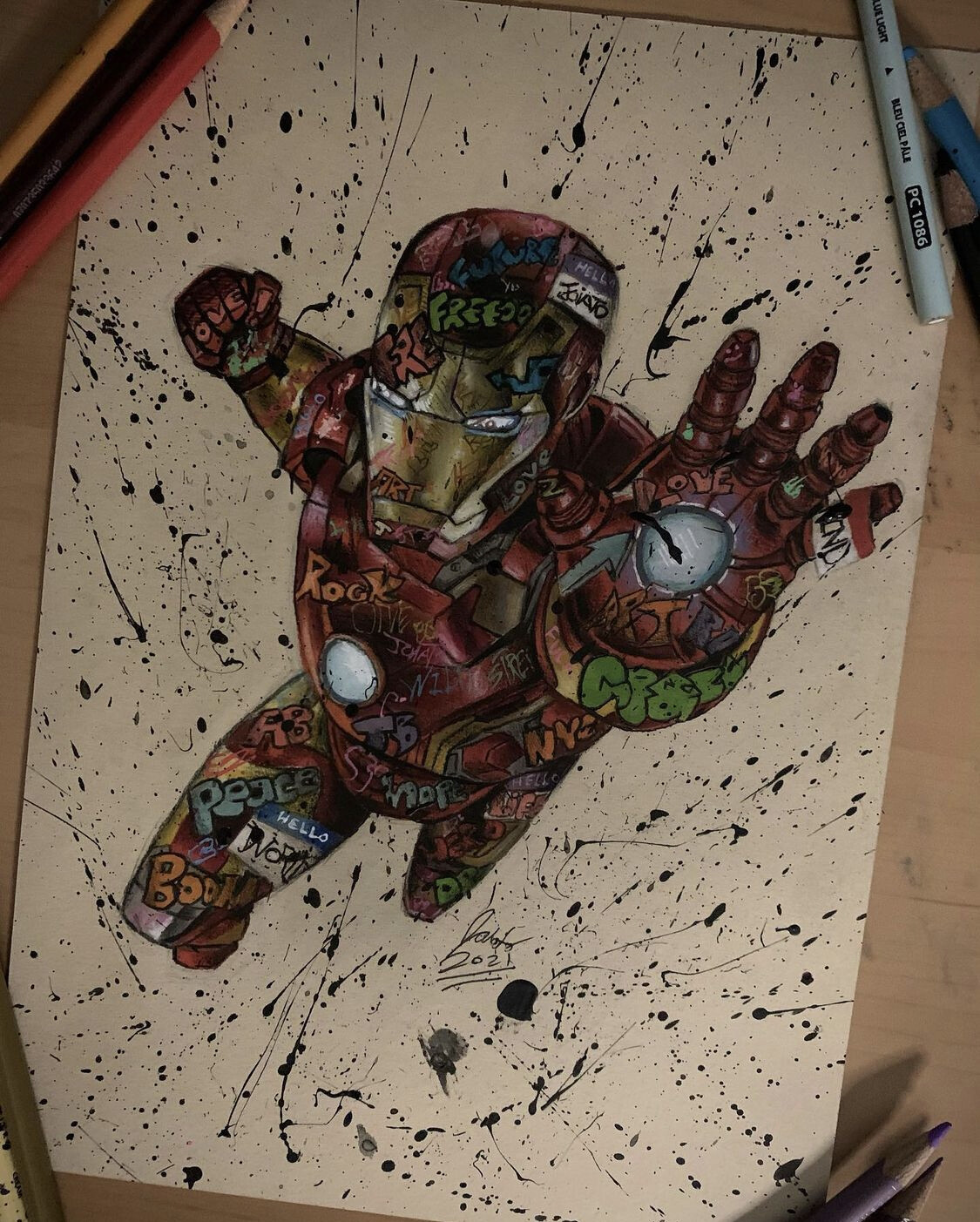 Vandalized Iron man