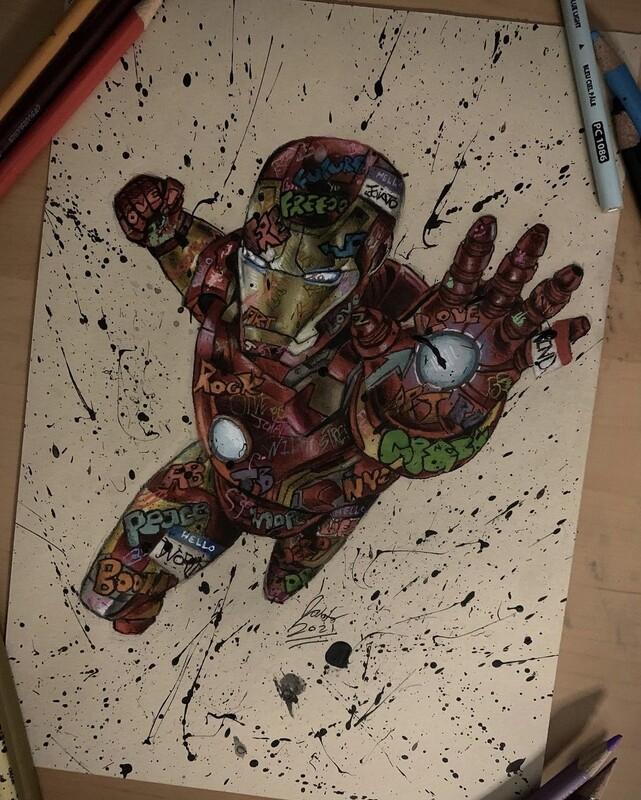 Vandalized Iron man