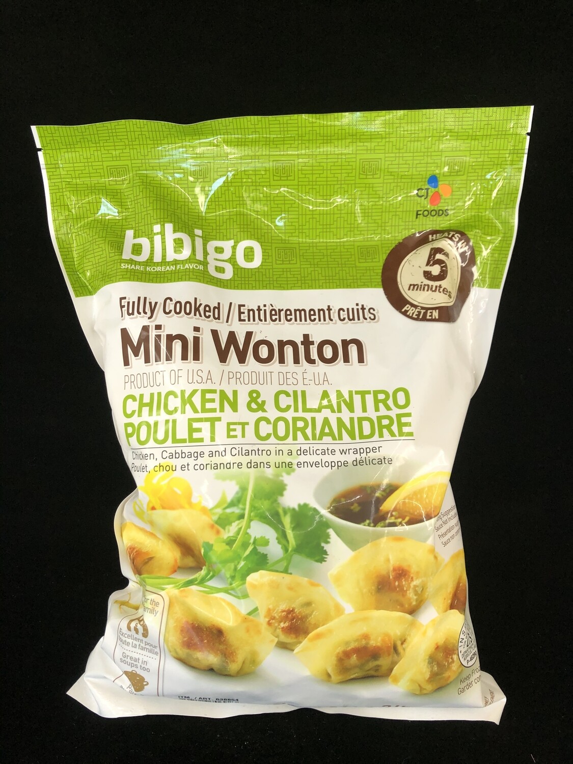 bibigo Fully Cooked Mini Wontons (Chicken &amp; Cilantro) 必品阁鸡肉馄饨