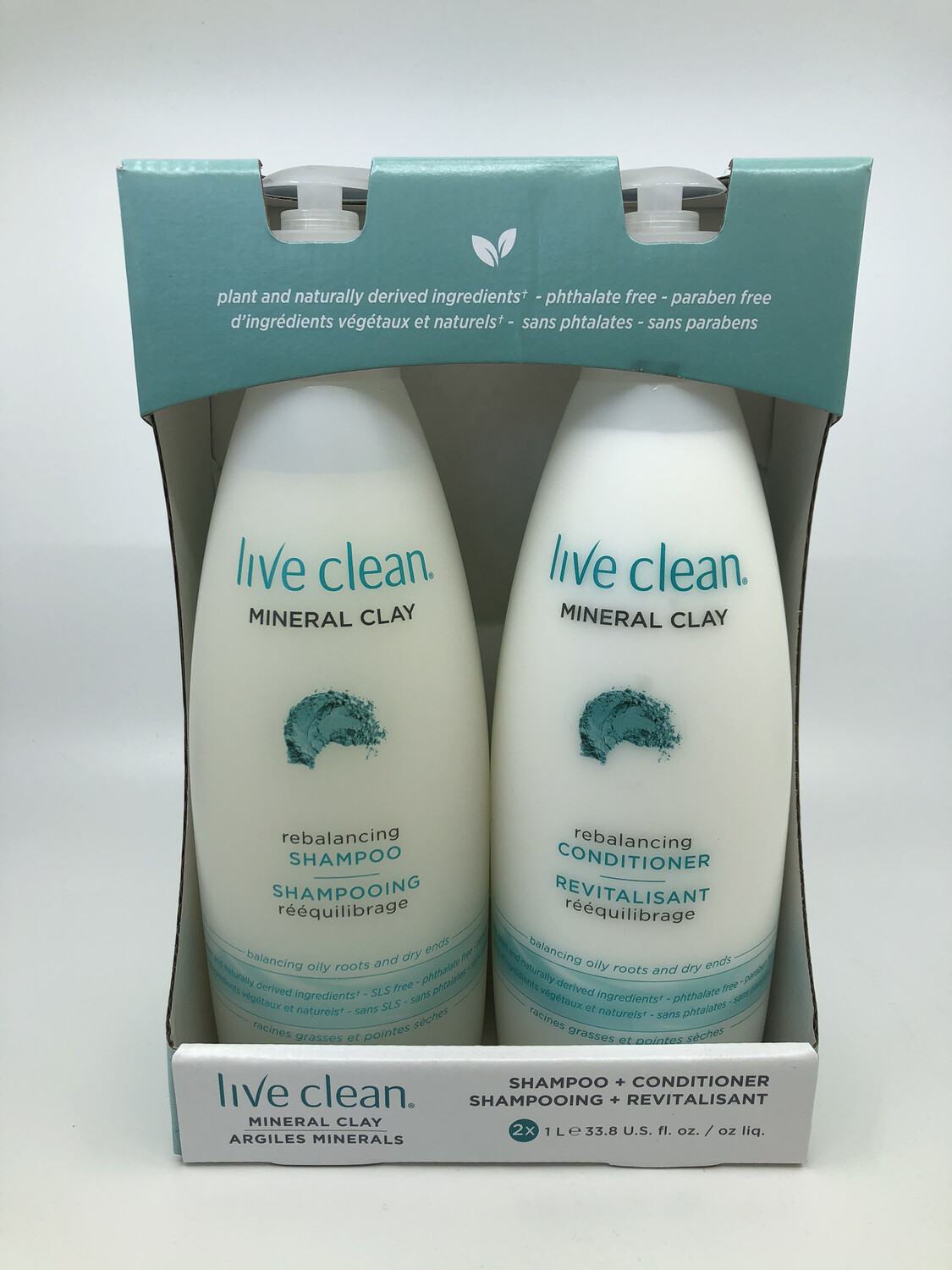 Mineral Clay Shampoo &amp; Conditioner 2*1L 矿物质洗护套装