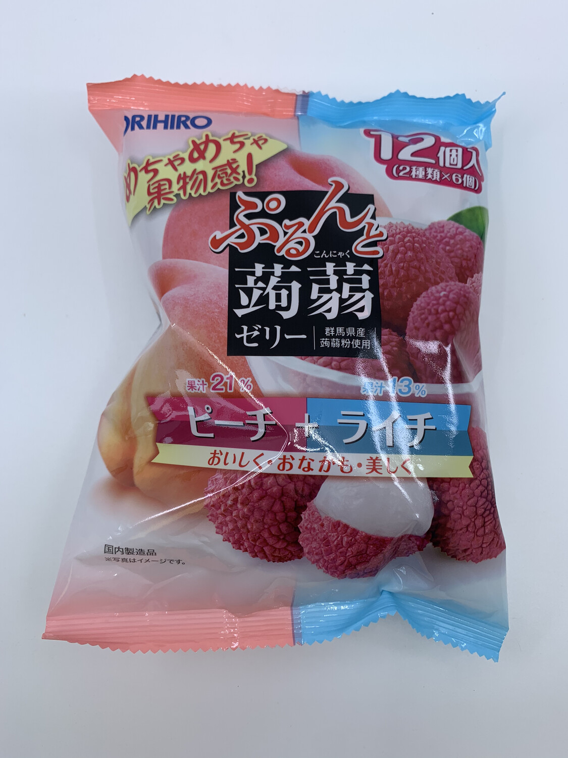 Z Orihiro Jelly peach+ lychee 20g*12 蒟蒻果冻-桃子+荔枝