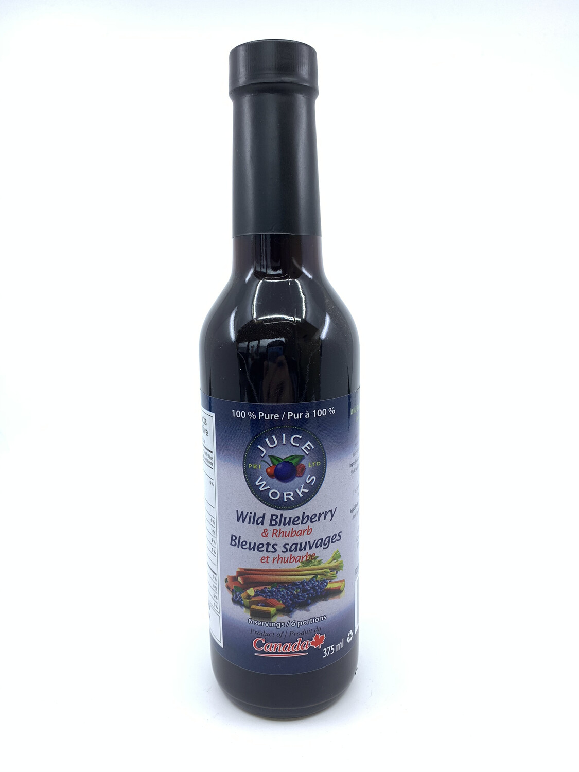 Wild Blueberry &amp; Rhubarb Juice 375ml 爱岛野生蓝莓+大黄汁
