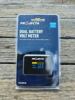 PROJECTA LED Display Dual Battery Volt Meter 12/24v