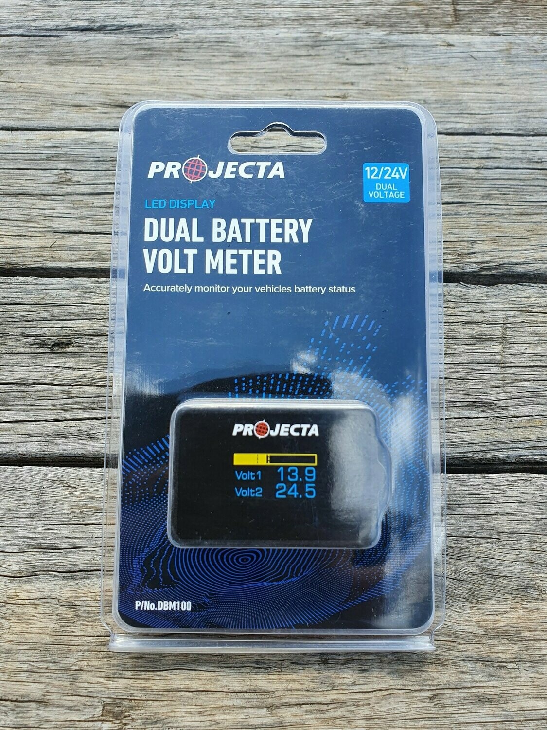 Projecta LED Display Dual Battery Volt Meter 12/24v