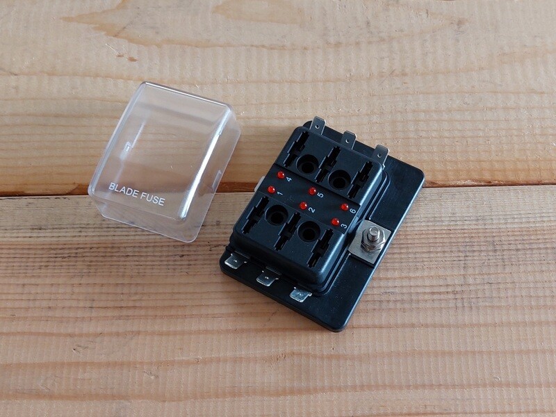 Fuse Box Suit, 6x Blade Fuses with LED