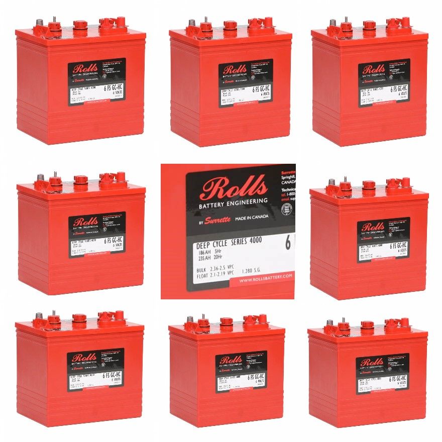 8 X 6 FS GC-HC (T105) Rolls 6V Golf Cart Battery
