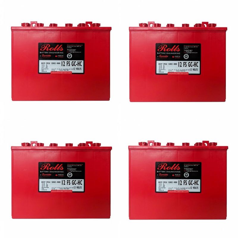 4 X 12 FS GC-HC (T1275) Rolls 12V Golf Cart Battery