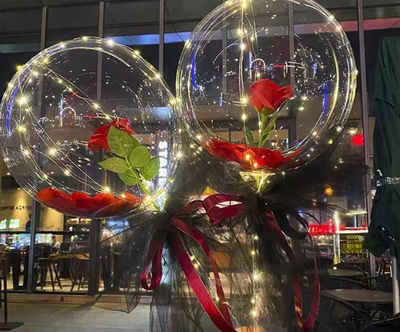 Globo con luz &amp; rosa adentro