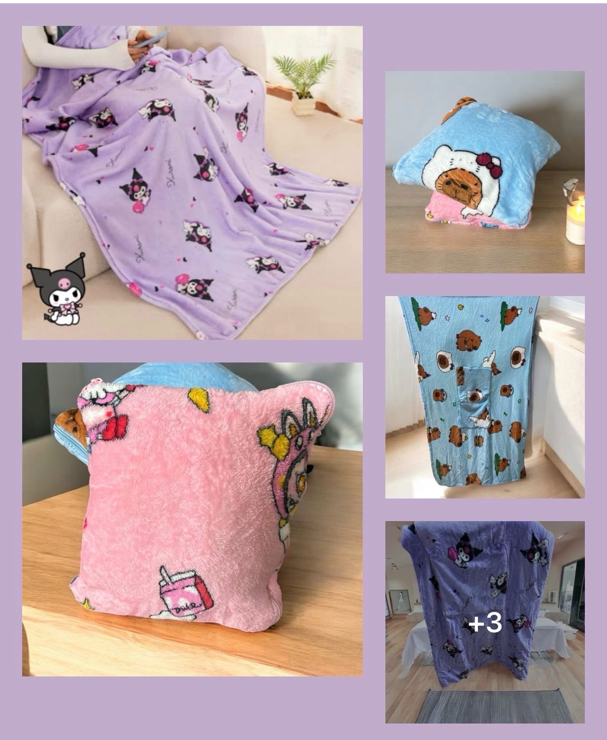 Frazada se convierte en almohada Estampado personaje se envía al azahar