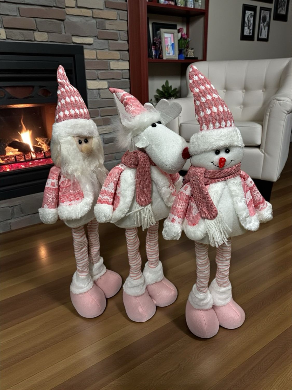 Muñeco Paton Navidad Rosa 3piezas 1 de cada uno