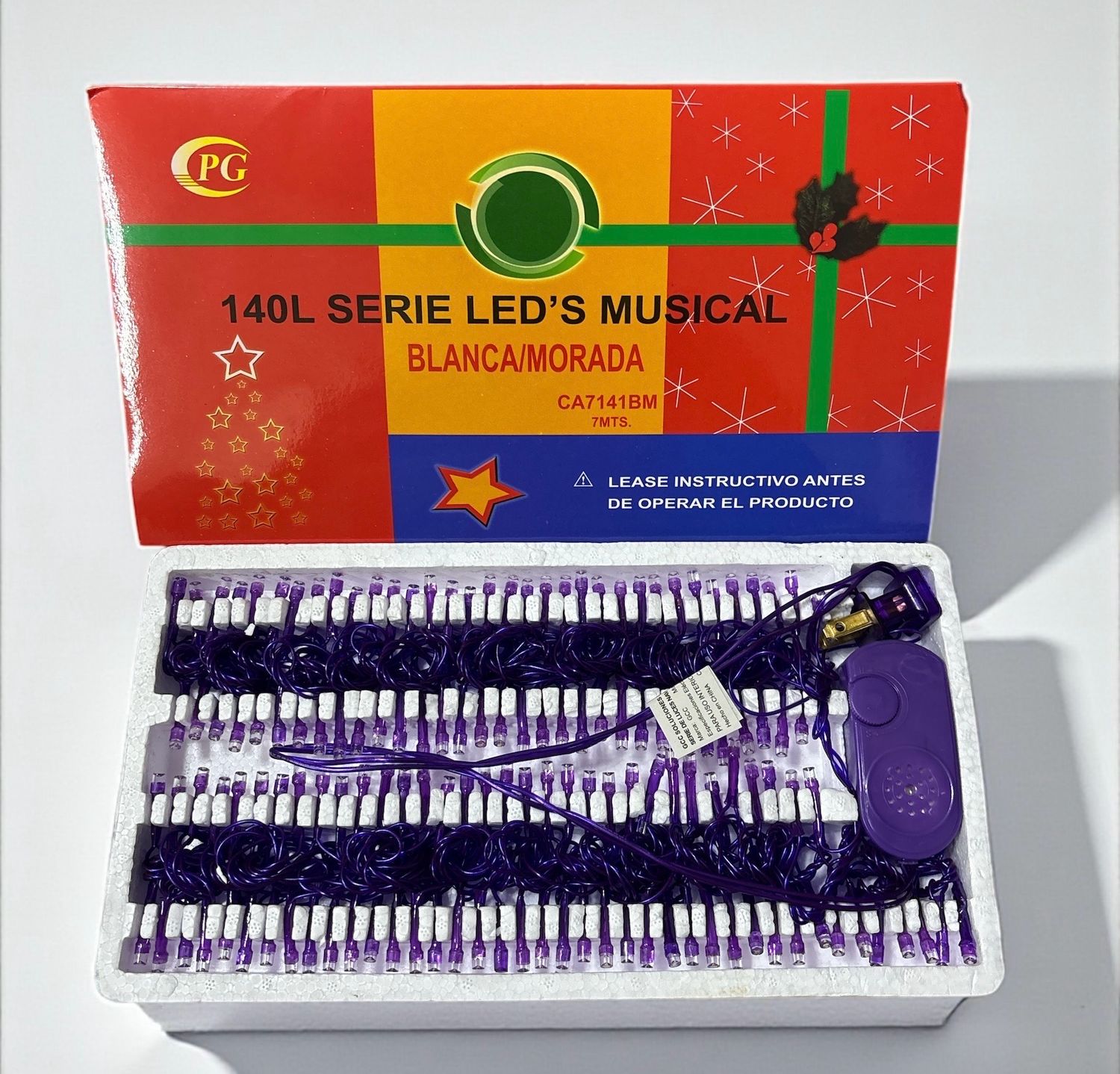 Serie led Musical Morada &amp; blanco 7 metros