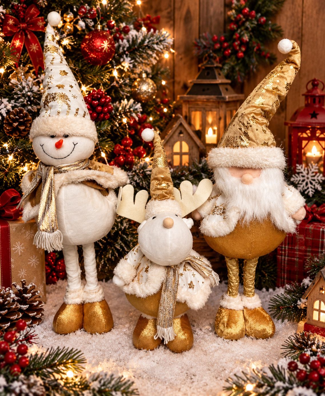Muñeco Paton Navideño Dorado 3 modelos diferentes se envía surtido al azahar