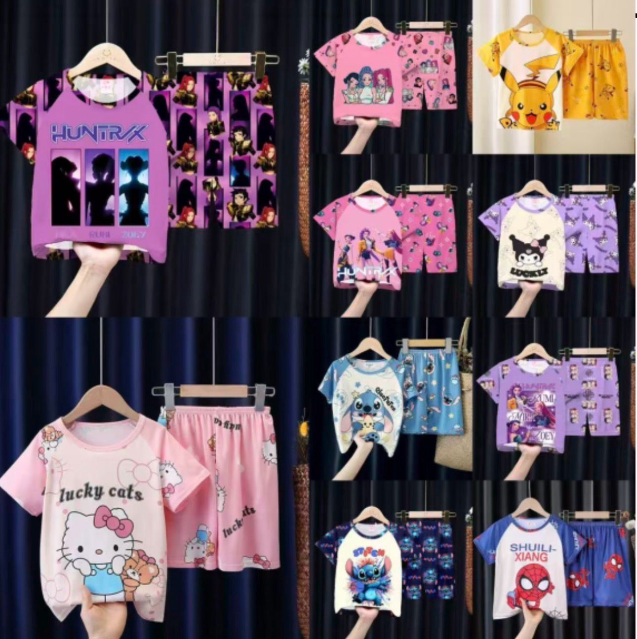 Pijama Blusa y Short Demon Huntrix y personajes el estampado se envía surtido al azahar