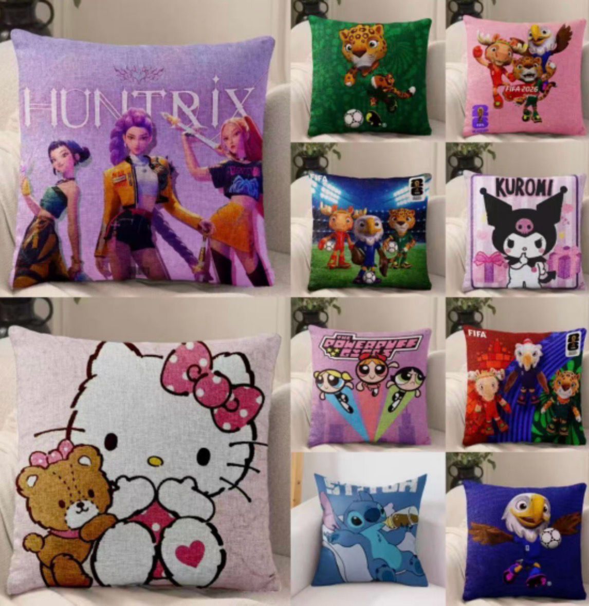 10 Funda para cojines Diseño Personajes
