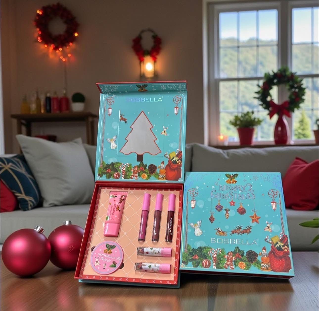 Box Makeup Navidad Azul