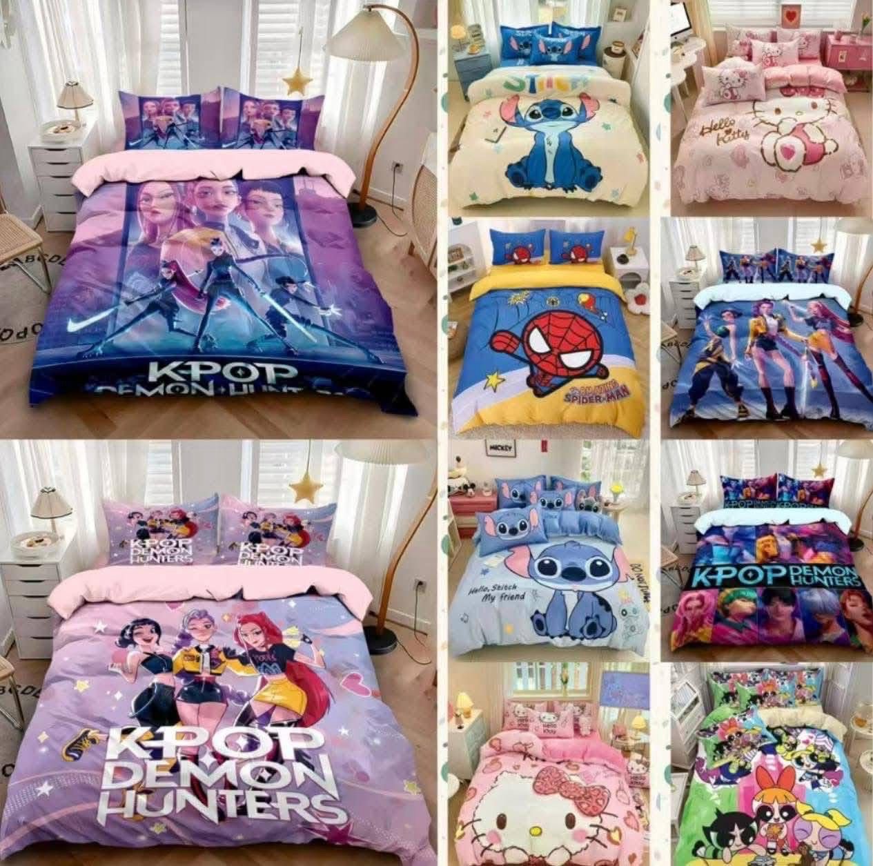 Funda Duvet Personajes se envía surtido, incluye Funda duvet,sábana y 2 funda de almohada